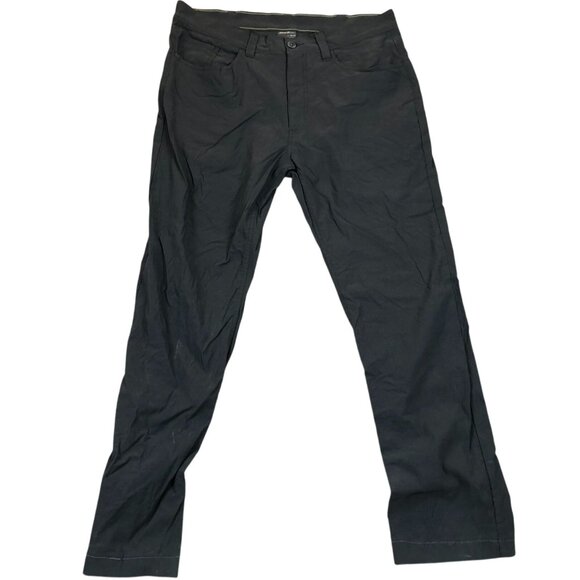 Eddie Bauer Mens Pants Size 36x32 Straight Flat Front Casual Travel Black - Picture 1 of 9